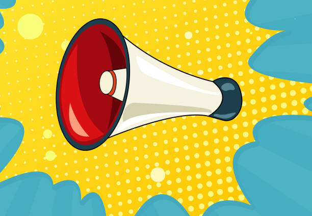 istock Retro comics, megaphone on the background of diverging rays. Pop art style, vintage. Concept of announcement, advertising, sale. Vector 2185271621