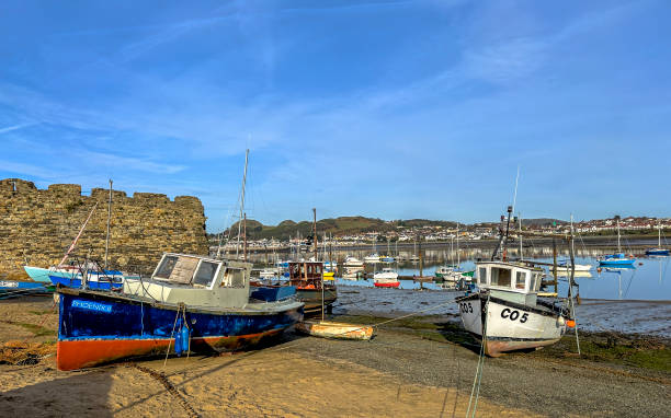 View across Conwy harbour in North Wales, UK.  There are no people in the photograph