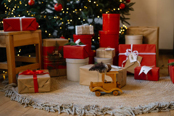 istock Gifts under the Christmas tree New Year's mood. 2185280332