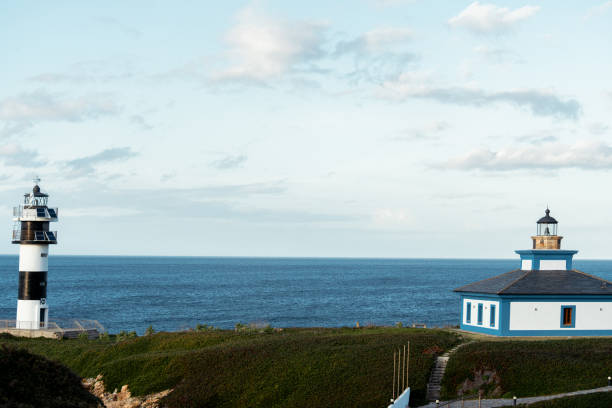Two lighthouses, one of them old and used as tourist accommodation, while the other is used as a lighthouse emitting flashes of white light reaching a distance of 21 nautical miles.