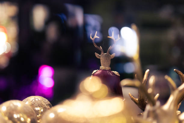 Christmas Decorations in the Shop Window. Shop near the centre of Cracow.