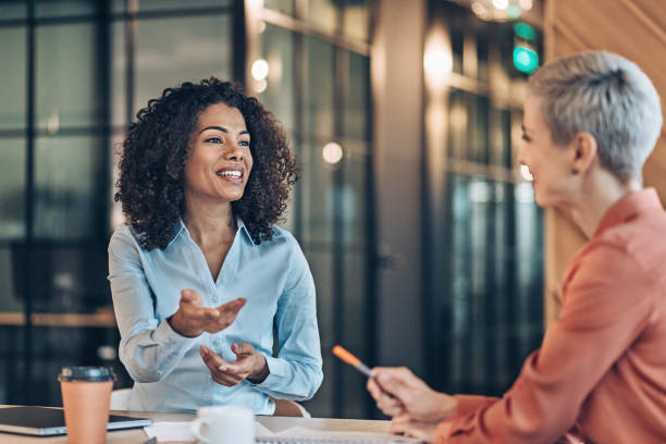istock Two businesswomen have a meeting 2185290851