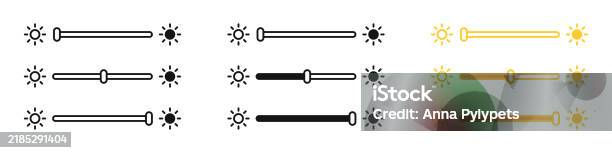 Screen Brightness Adjustment Slider Interface Controls Stock ...