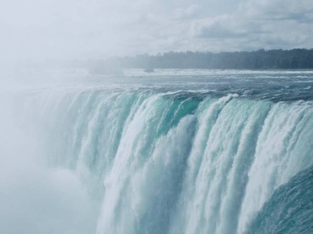 istock Misty Niagara Falls America Side with vivid cool blue colors 2185295238