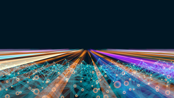 istock Physical Infrastructure of the Internet. Big data concept. dof color lines. 2185295696