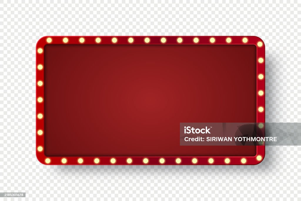 Led Box Border Retro Light Box Frame Border With 169 Aspect Ratio Red Shining Marquee ...