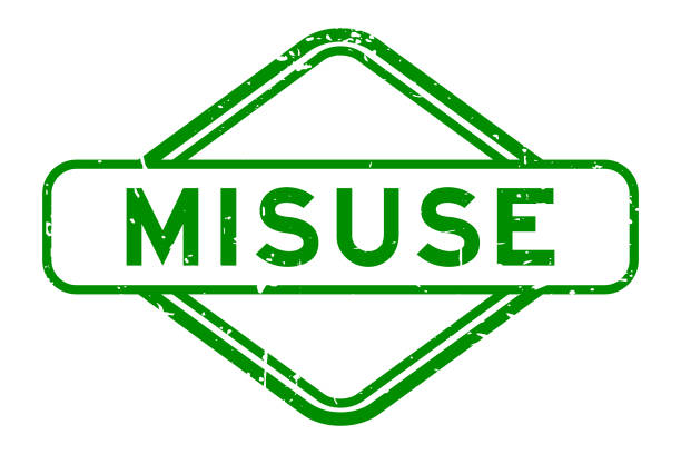 Grunge green misuse word rubber seal stamp on white background Grunge green misuse word rubber seal stamp on white background misuse of data stock illustrations