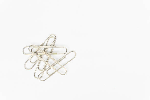 The collection paper clip in white background