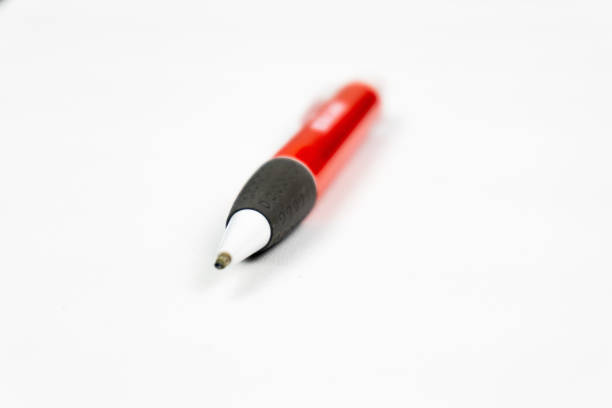 Tight close-up shot of a green felt-tip pen with copy space.