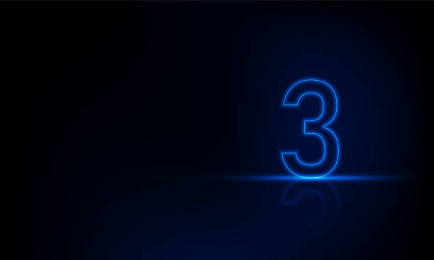 istock Abstract sports Light out technology and with number three glowing in the dark, blue neon light Hitech communication concept innovation background,  vector design 2185323657