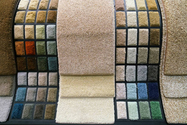 istock Colorful carpet samples in the store 2185329993