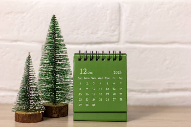 istock Hello, December 2024. Desk calendar for planning with copy space. 2185334154