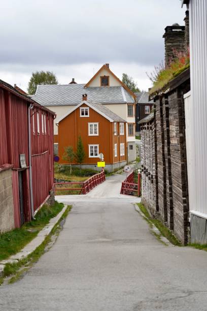 istock Narrow street crossing a bridge in Roeros 2185334673