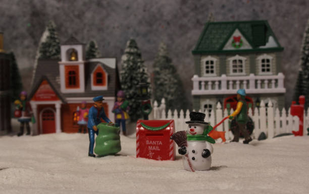 istock Winter Christmas Village With Snow and Lights 2185335553