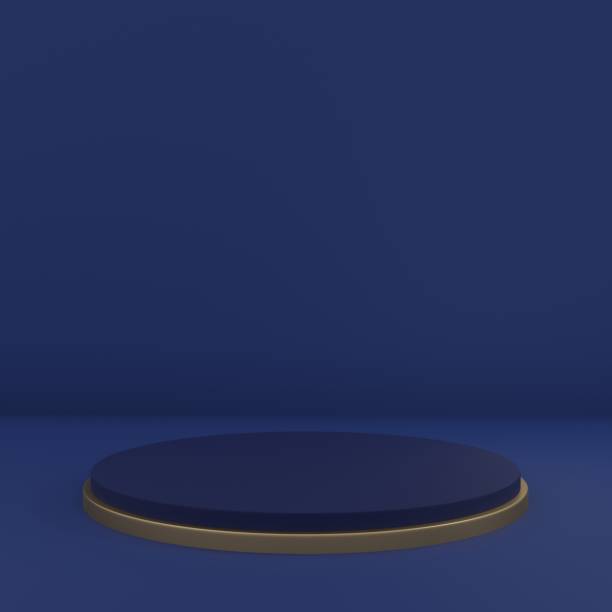 istock Luxury Product Stand in blue room ,Studio Scene For Product ,minimal design,3D rendering 2185335591