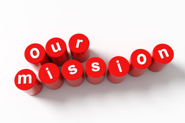 istock Our mission statement represented by red toy blocks over white background 2185337364
