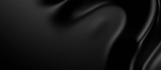 istock 3d soft black waves background. Dark silk crumples. Elegant minimalistic satin ripples backdrop. 3d render illustration 2185337384