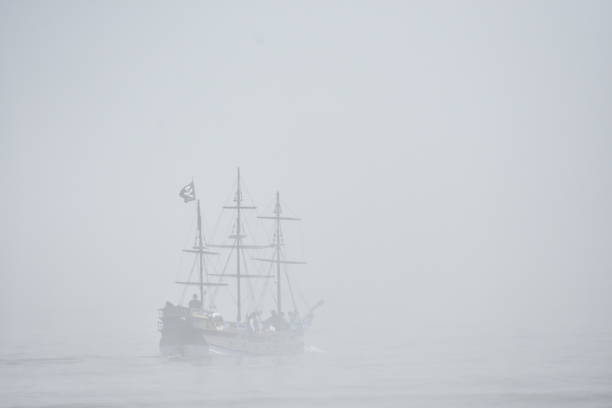istock Tourist ship sailing in the fog England. 2185338540
