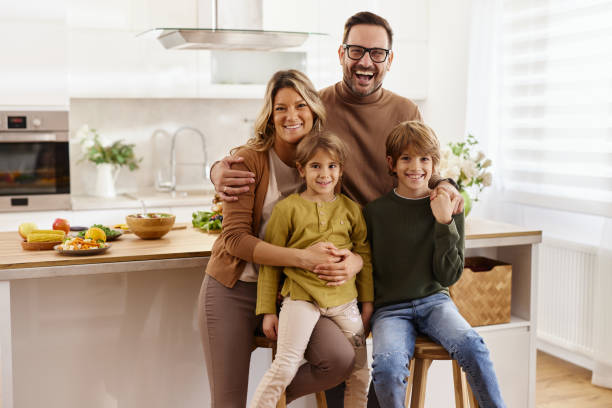 istock Happy family enjoying while spending a day at home. 2185342548