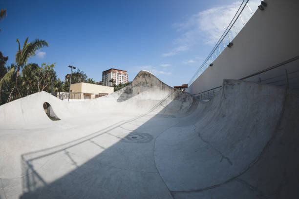 istock Modern concrete skatepark in cit 2185344272
