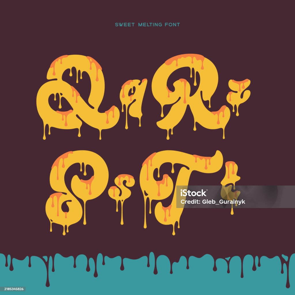 Liquid In Dripping Letters Vector Alphabet Set Of Letters With Viscous Liquid Dripping Effect ...