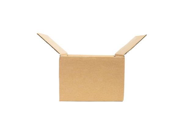 Open Gift Box. Brown Paper box Cardboard box isolated on white background. International Box Day. BOXING DAY. Courier Day 20