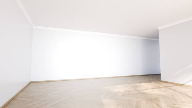 istock bright and spacious empty room features polished wooden flooring and white walls, offering a clean canvas for future decoration and personal touches. natural light enhances the openness. 3d render 2185355479