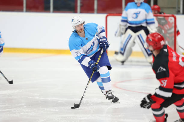 istock Ice Hockey Player in Action Mid-Game 2185358207