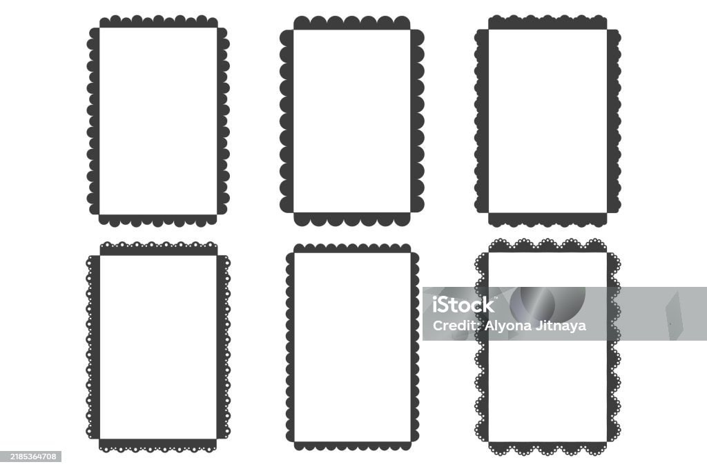 Tag Frame Curves Scalloped Border Curve Lace Frame Set Silhouette Frilly Figure Stamp ...