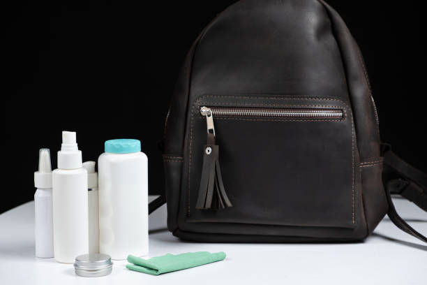 istock Care for leather accessories, backpack and special care products. 2185368669