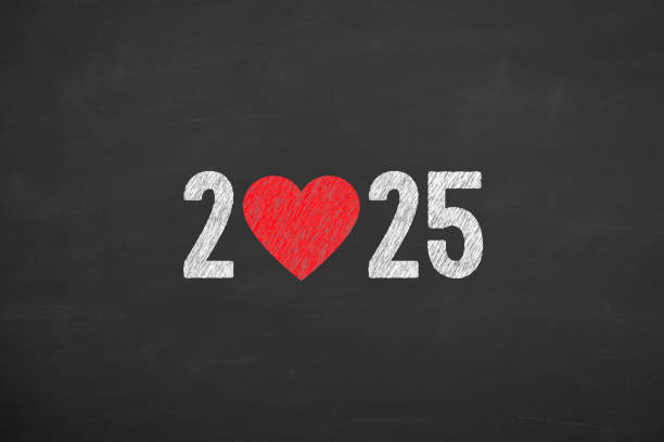 istock New Year 2025 with Heart Shape on Blackboard Background 2185370024
