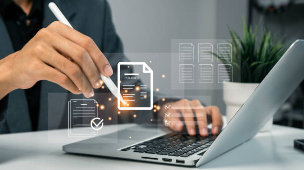 istock Policy documentation and compliance concept. company articles of association Terms and Conditions ,quality inspection, checklists, certifications, and financial detail.  regulatory compliance 2185372744