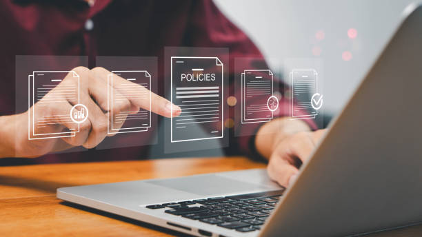 istock Policy documentation and compliance concept. company articles of association Terms and Conditions ,quality inspection, checklists, certifications, and financial detail.  regulatory compliance 2185372747