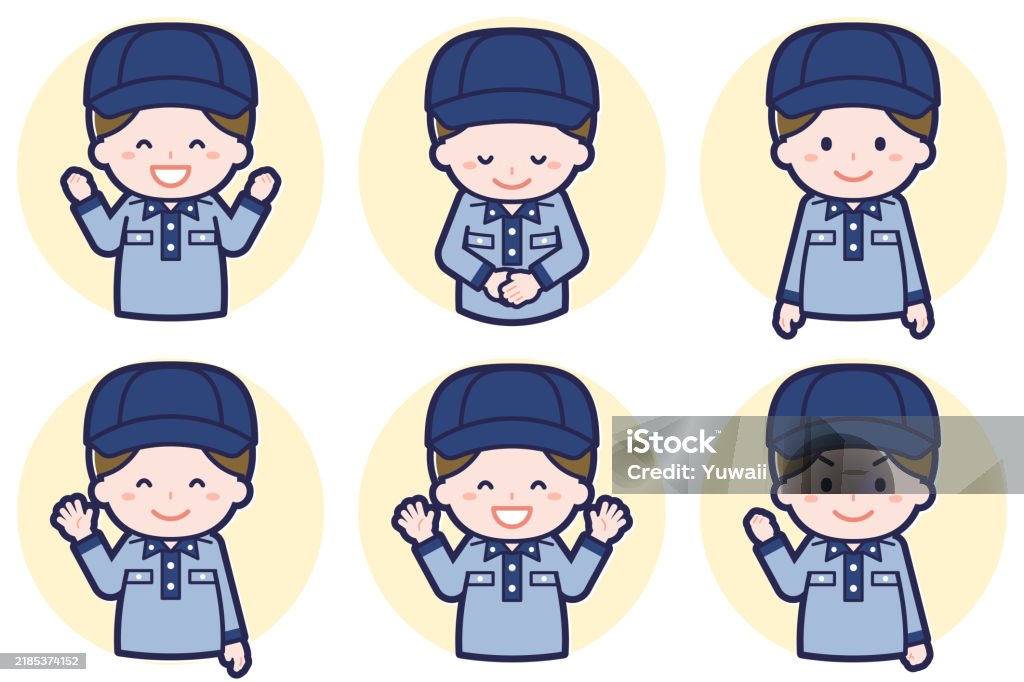 Post Guy Male Postman Pose Set02 Stock Illustration - Download Image Now - Adult ...