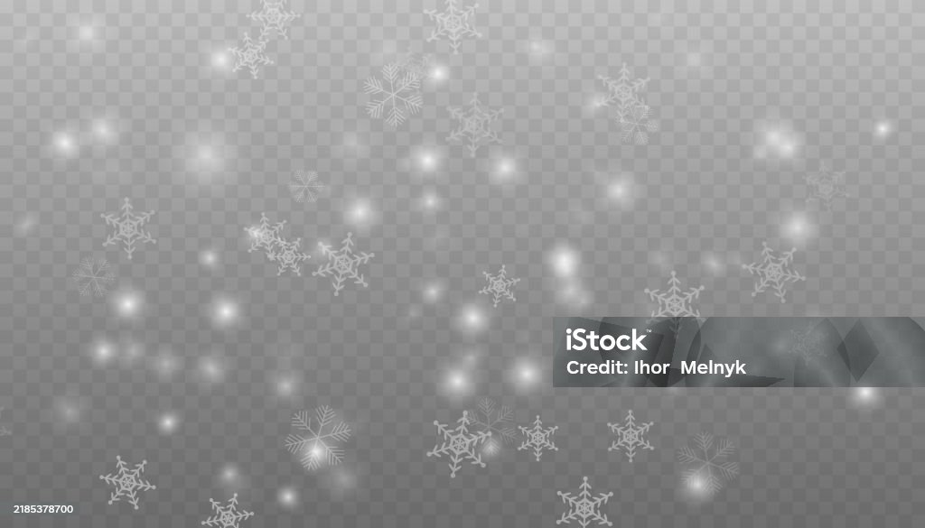 Snow Realastic Realistic Falling Snow Stock Illustration - Download Image Now ...