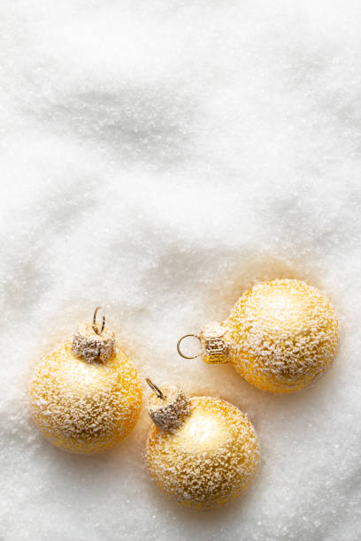 Christmas balls in the snow