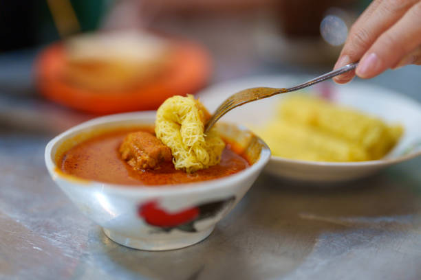 A close-up of a serving of roti jala \