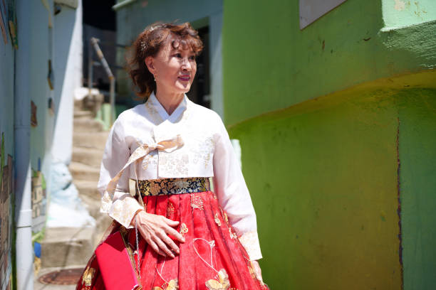 istock Woman dressed with traditional Korean Hanbok 2185390186