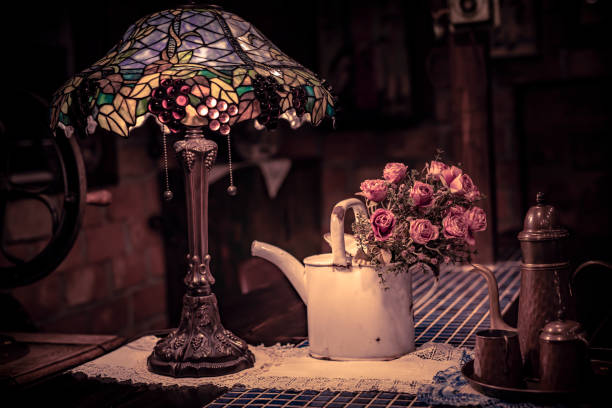 istock Cozy Vintage Interiors with Artistic Decor and Warm Ambiance 2185390641