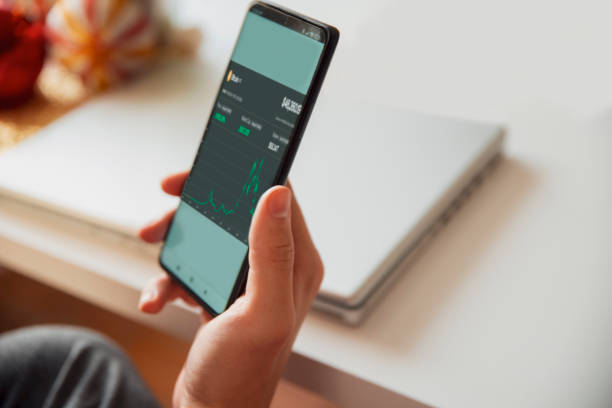 istock Man Buying with Bitcoin in online store at office 2185395568