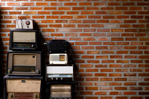 Old radio on white
