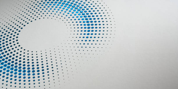 istock Minimalist Blue Gradient Circular Paper Cutout Design on Textured White Background 2185399080
