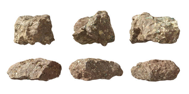 istock Collections stones various shapes on white backgrounds 3d render 2185401178