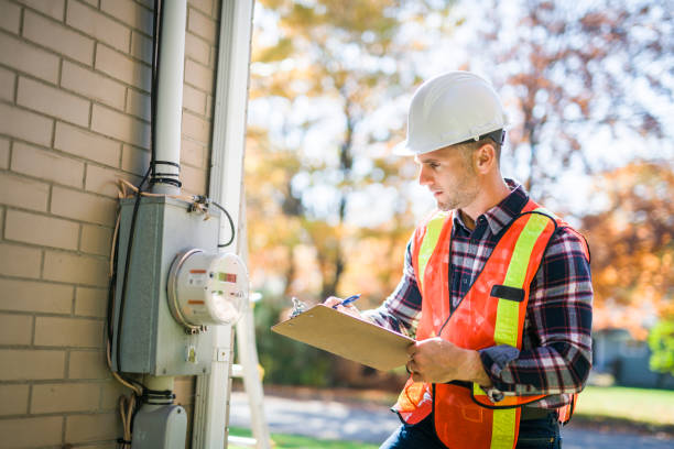 istock man with hard hat standing in front of a electric panel 2185401416