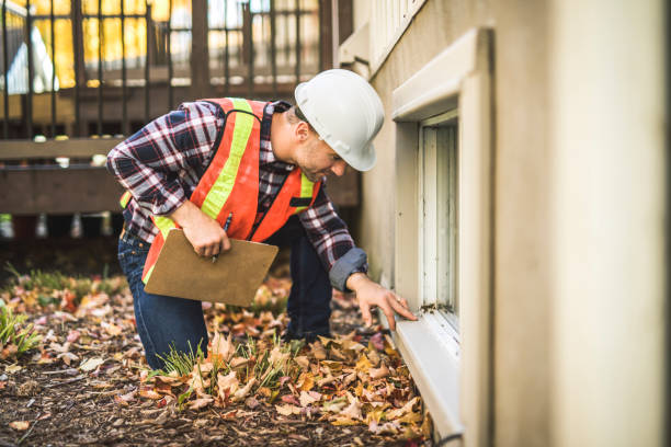 istock Man inspecting house window outside on day light 2185402158