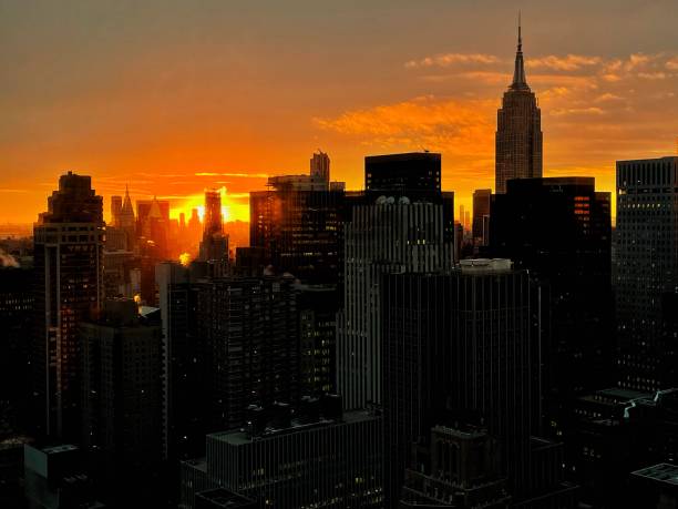 istock Stunning Sunset Over New York City Skyline 2185402868