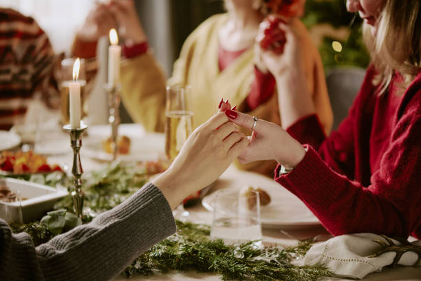 istock Elegant Female Hand Holding Friends Hand 2185404151