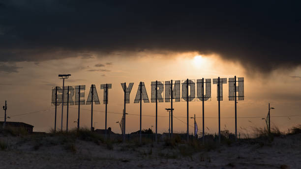 istock Landscape with Great Yarmouth sign. 2185404346