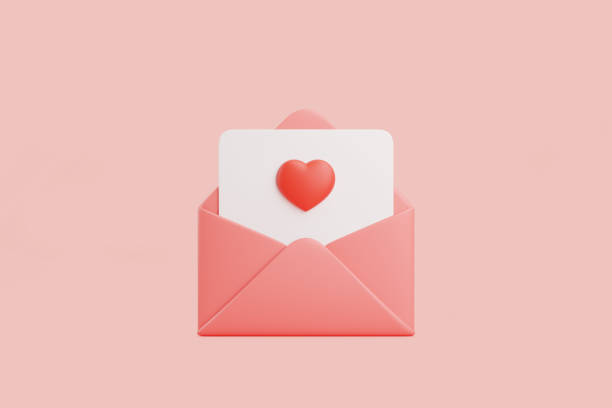 istock 3D Pink Envelope with Heart Icon Card 2185408976