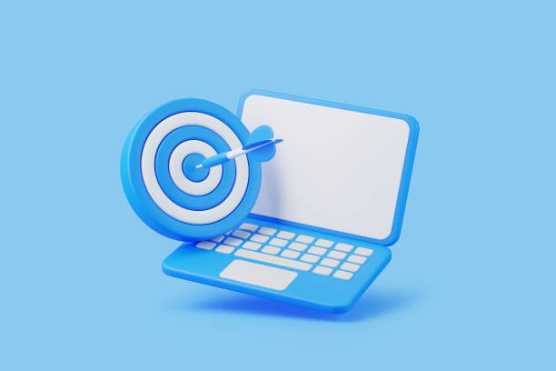 istock 3D laptop with target and dart illustration 2185409442